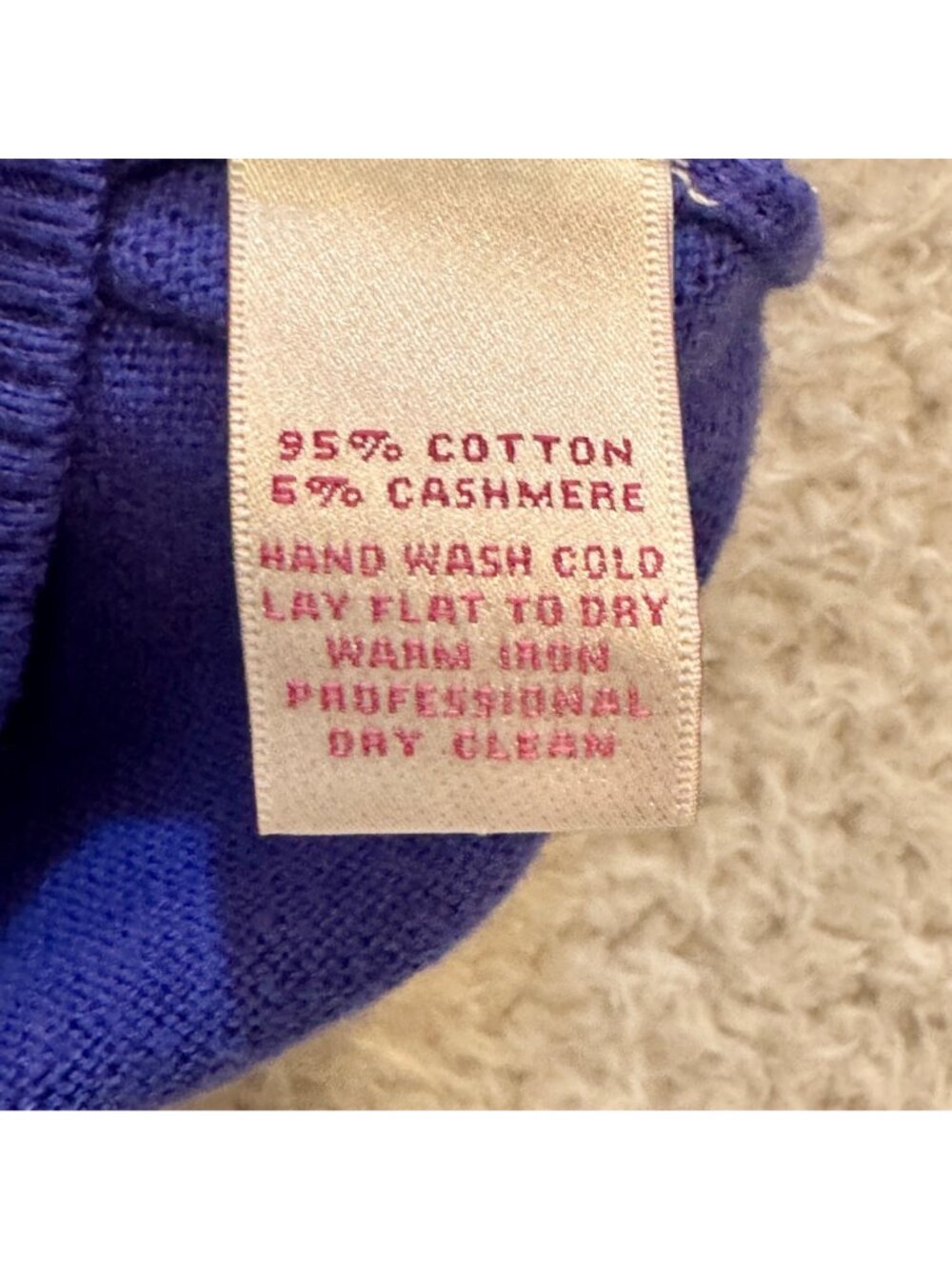 Peter Millar Women's L Cardigan Royal Blue Cotton & Cashmere Zip Summer Sweater - Picture 7 of 9
